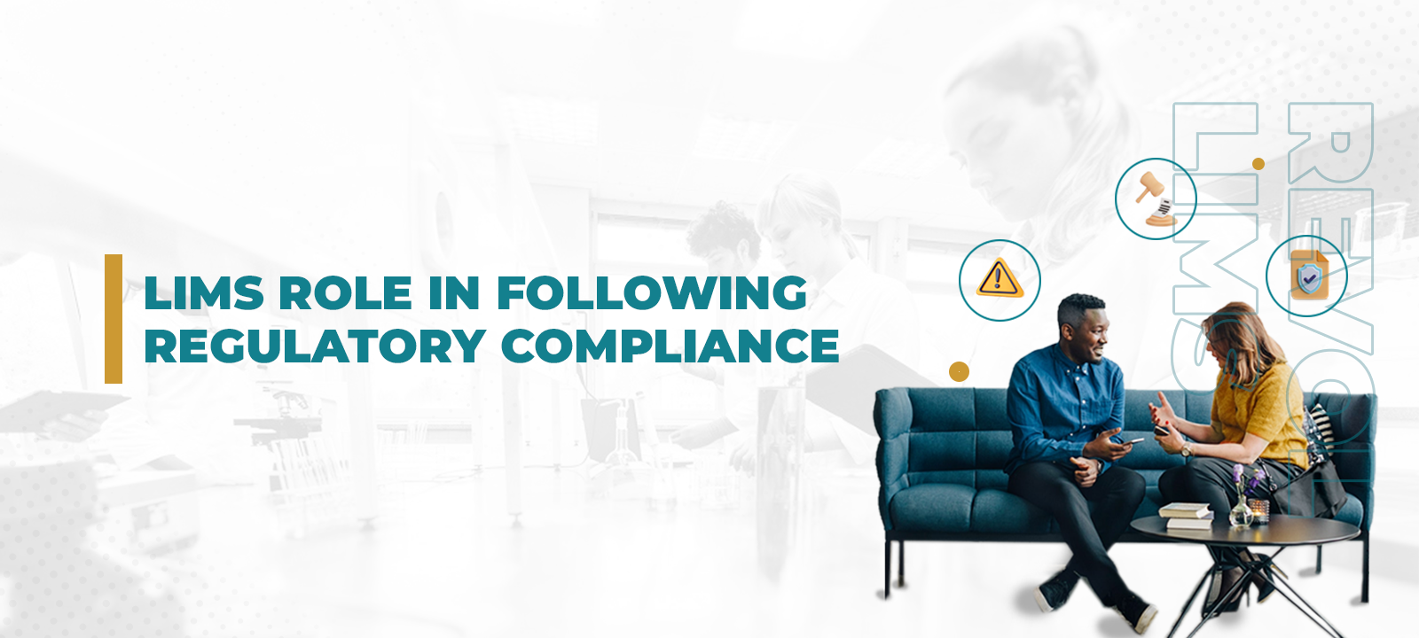 An image displaying a banner with icons that drive regulatory compliance. 