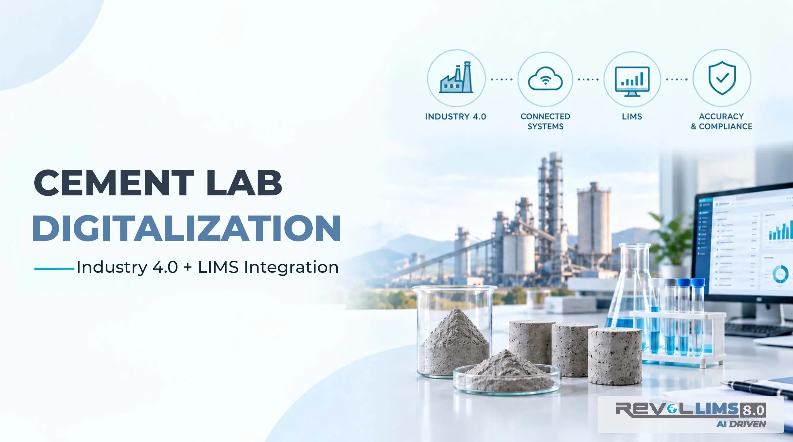 Cement lab digitalization with LIMS connecting plant, QC lab and dashboard