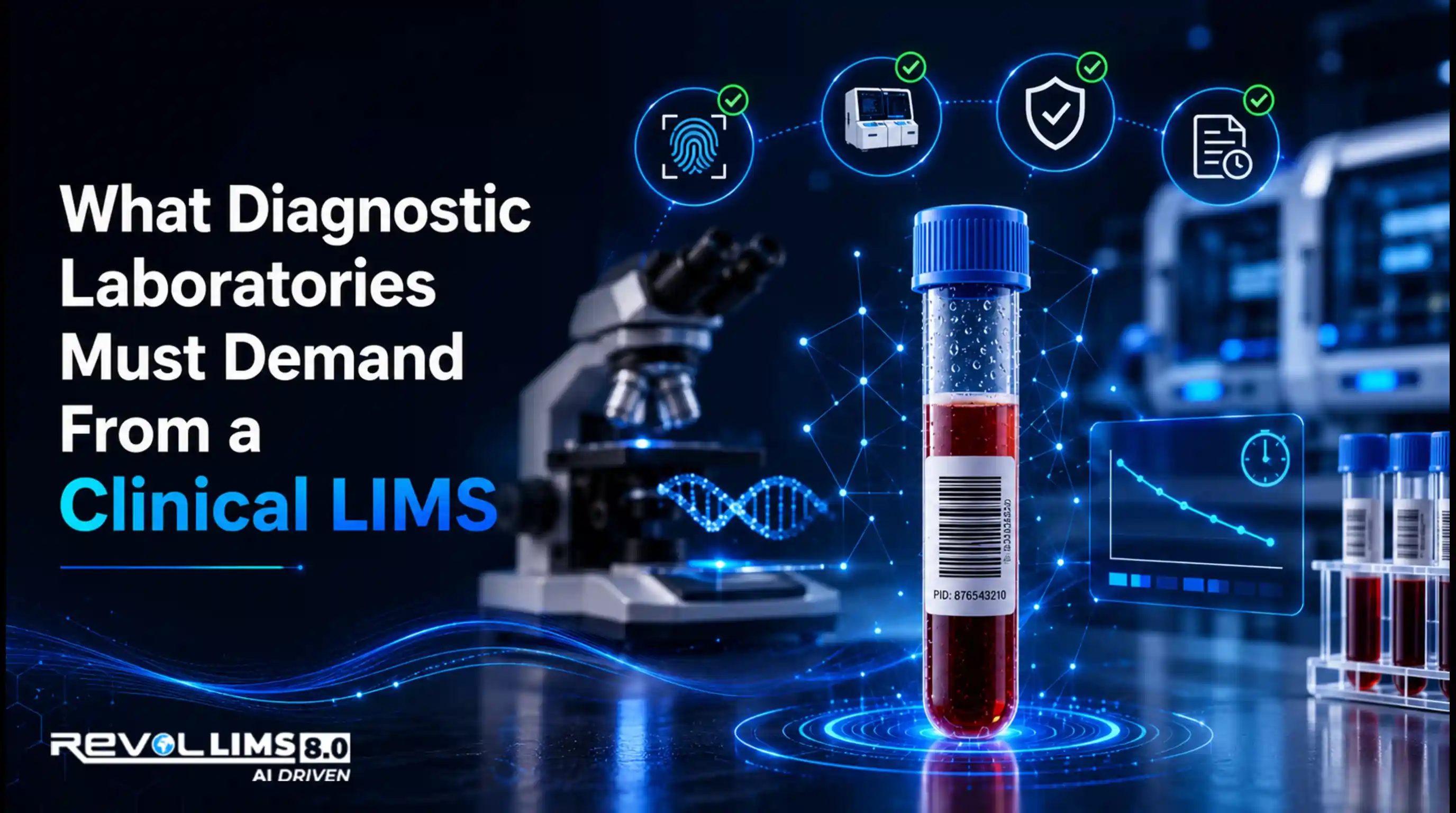 Barcode specimen label application on clinical sample tube — clinical diagnostics LIMS sample identification